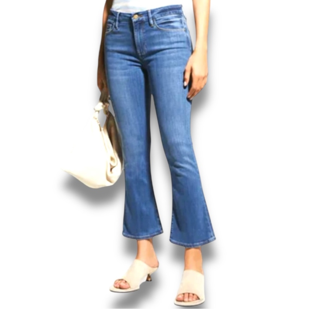 Frame Denim Le Crop Mini Boot Jean in Samson Medium Wash Size 29